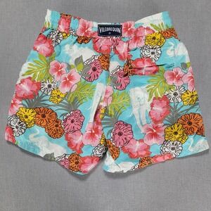 Vilebrequin Men's Swim Trunks L Large slSwimsuit Floral Hibiscus Elephant